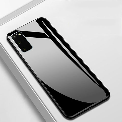 Samsung Galaxy S20 5G用ハイブリットバンパーケース プラスチック 鏡面 カバー T01 サムスン ブラック