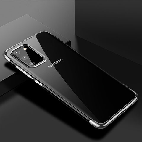 Samsung Galaxy S20 5G用極薄ソフトケース シリコンケース 耐衝撃 全面保護 クリア透明 S01 サムスン シルバー
