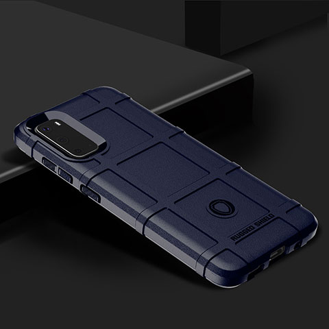 Samsung Galaxy S20用360度 フルカバー極薄ソフトケース シリコンケース 耐衝撃 全面保護 バンパー J01S サムスン ネイビー