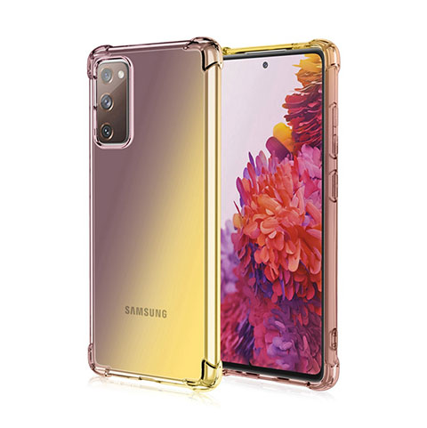 Samsung Galaxy S20 Lite 5G用極薄ソフトケース グラデーション 勾配色 クリア透明 G01 サムスン ブラウン