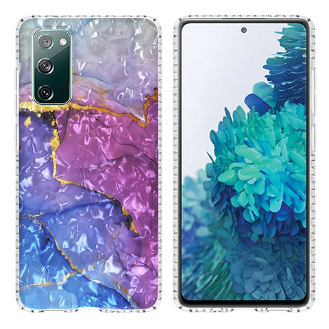 Samsung Galaxy S20 Lite 5G用シリコンケース ソフトタッチラバー バタフライ パターン カバー Y04B サムスン パープル
