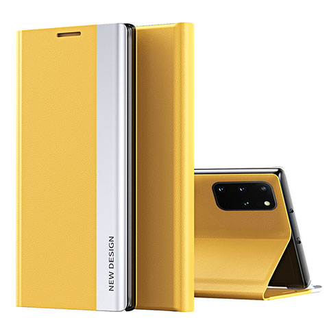 Samsung Galaxy S20 Plus 5G用手帳型 レザーケース スタンド カバー QH1 サムスン イエロー