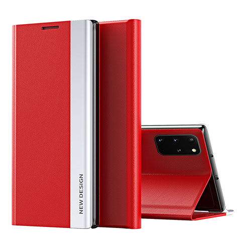 Samsung Galaxy S20 Plus 5G用手帳型 レザーケース スタンド カバー QH1 サムスン レッド