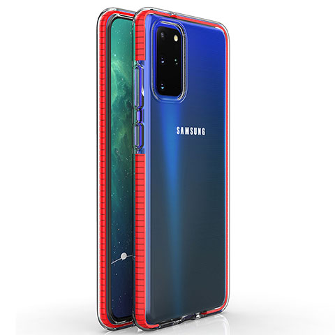 Samsung Galaxy S20 Plus 5G用極薄ソフトケース シリコンケース 耐衝撃 全面保護 クリア透明 H01 サムスン レッド