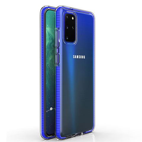 Samsung Galaxy S20 Plus 5G用極薄ソフトケース シリコンケース 耐衝撃 全面保護 クリア透明 H01 サムスン ネイビー