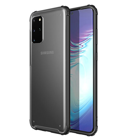 Samsung Galaxy S20 Plus 5G用極薄ソフトケース シリコンケース 耐衝撃 全面保護 クリア透明 H02 サムスン ブラック