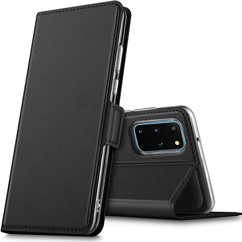 Samsung Galaxy S20 Plus 5G用手帳型 レザーケース スタンド カバー L02 サムスン ブラック