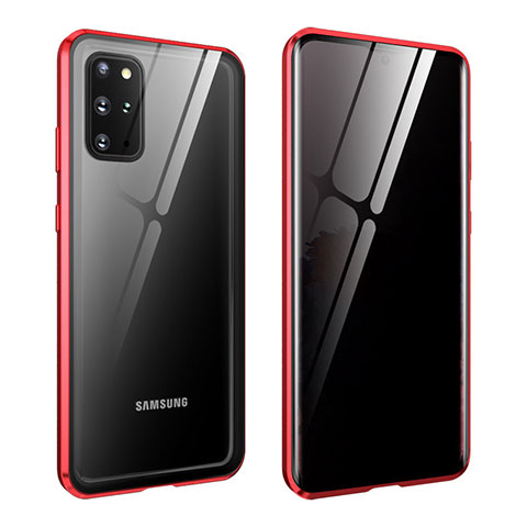 Samsung Galaxy S20 Plus用ケース 高級感 手触り良い アルミメタル 製の金属製 360度 フルカバーバンパー 鏡面 カバー LK2 サムスン レッド