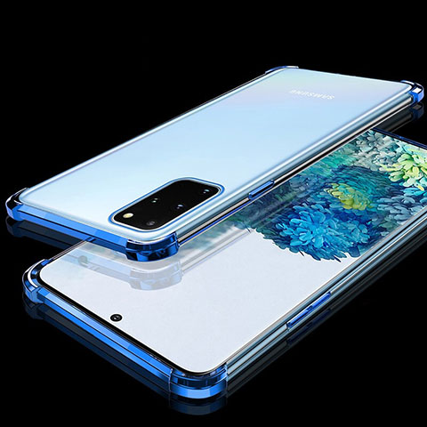 Samsung Galaxy S20 Plus用極薄ソフトケース シリコンケース 耐衝撃 全面保護 クリア透明 S02 サムスン ネイビー