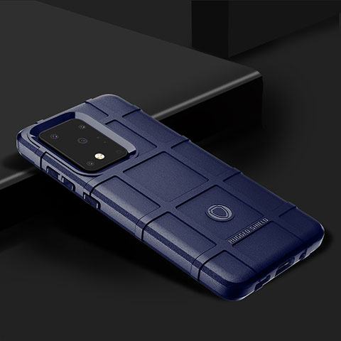 Samsung Galaxy S20 Ultra 5G用360度 フルカバー極薄ソフトケース シリコンケース 耐衝撃 全面保護 バンパー J02S サムスン ネイビー