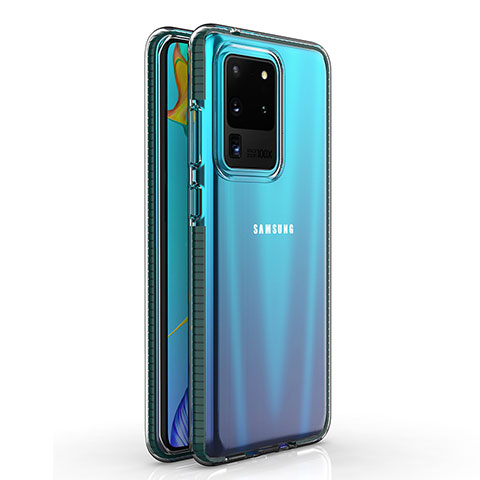 Samsung Galaxy S20 Ultra 5G用極薄ソフトケース シリコンケース 耐衝撃 全面保護 クリア透明 H01 サムスン ダークグレー