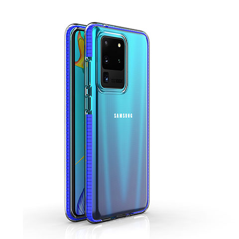 Samsung Galaxy S20 Ultra 5G用極薄ソフトケース シリコンケース 耐衝撃 全面保護 クリア透明 H01 サムスン ネイビー