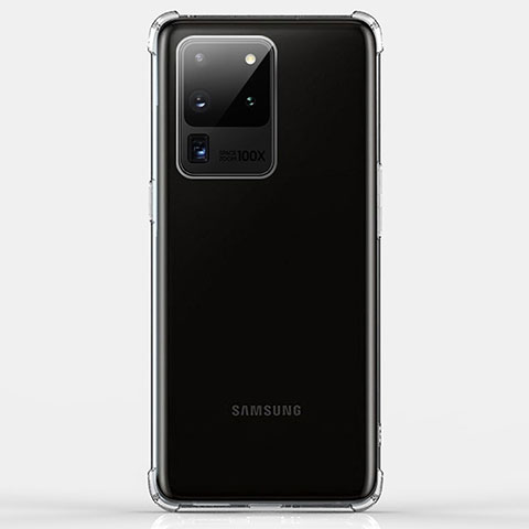 Samsung Galaxy S20 Ultra 5G用極薄ソフトケース シリコンケース 耐衝撃 全面保護 クリア透明 K02 サムスン クリア
