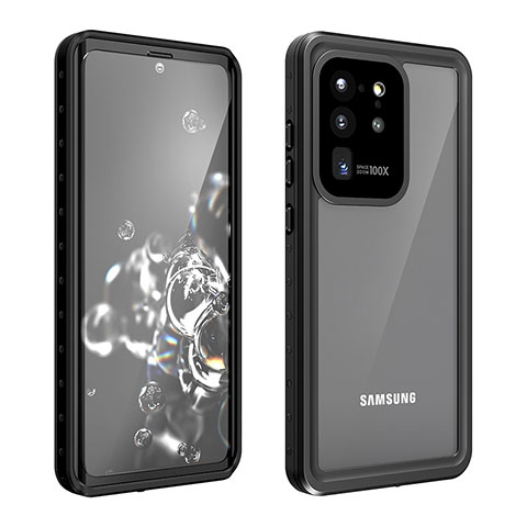 Samsung Galaxy S20 Ultra用完全防水ケース ハイブリットバンパーカバー 高級感 手触り良い 360度 W01 サムスン ブラック