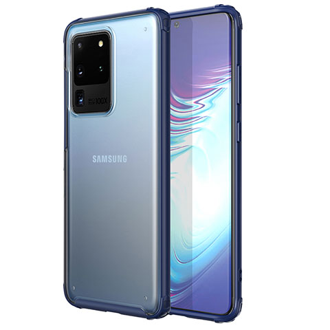 Samsung Galaxy S20 Ultra用極薄ソフトケース シリコンケース 耐衝撃 全面保護 クリア透明 H02 サムスン ネイビー