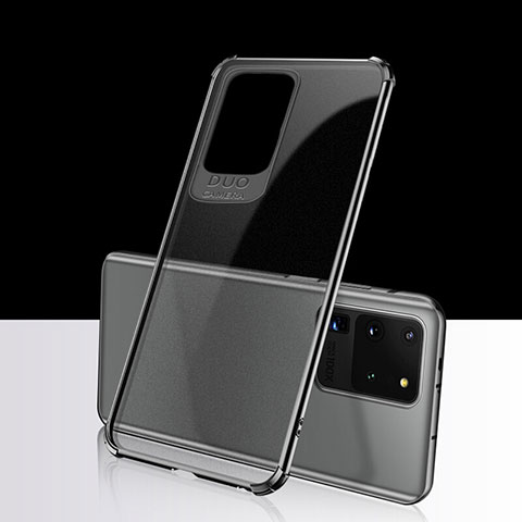 Samsung Galaxy S20 Ultra用極薄ソフトケース シリコンケース 耐衝撃 全面保護 クリア透明 S02 サムスン ブラック