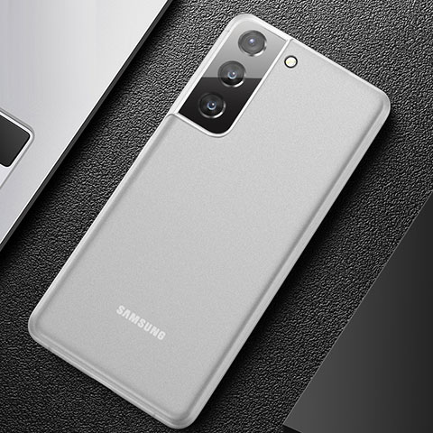 Samsung Galaxy S21 5G用極薄ケース クリア透明 プラスチック 質感もマットU01 サムスン ホワイト