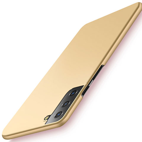 Samsung Galaxy S21 5G用ハードケース プラスチック 質感もマット カバー M02 サムスン ゴールド