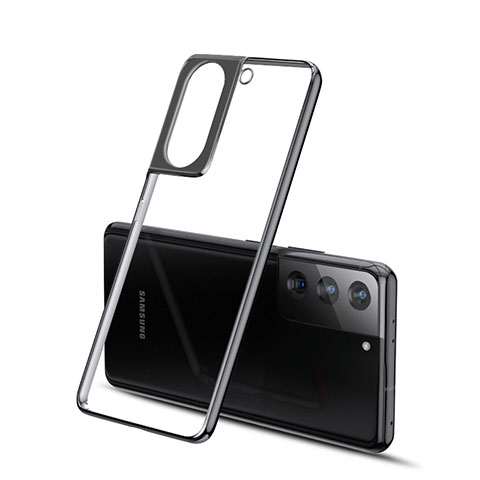 Samsung Galaxy S21 5G用極薄ソフトケース シリコンケース 耐衝撃 全面保護 クリア透明 H01 サムスン ブラック