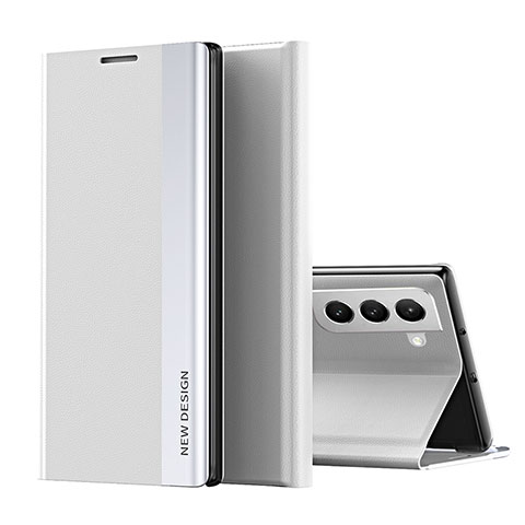 Samsung Galaxy S21 5G用手帳型 レザーケース スタンド カバー Q01H サムスン ホワイト