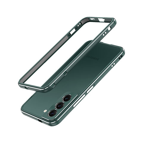 Samsung Galaxy S21 5G用ケース 高級感 手触り良い アルミメタル 製の金属製 バンパー カバー A01 サムスン グリーン