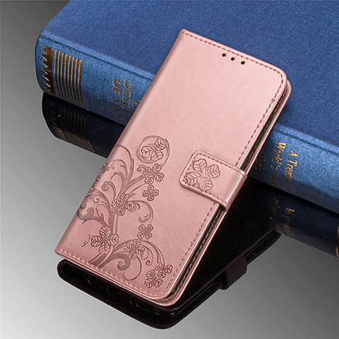 Samsung Galaxy S21 5G用手帳型 レザーケース スタンド 花 カバー サムスン ピンク