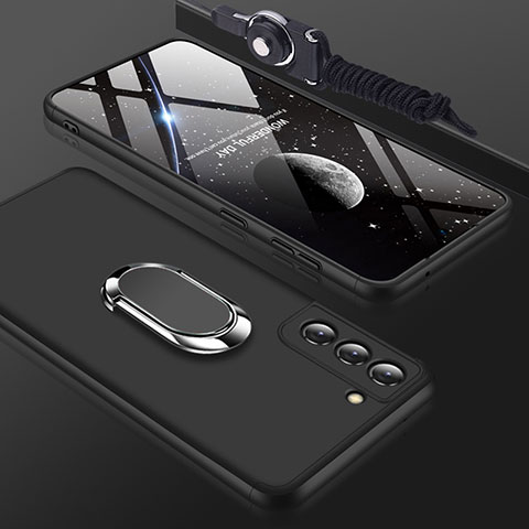 Samsung Galaxy S21 5G用ハードケース プラスチック 質感もマット 前面と背面 360度 フルカバー M01 サムスン ブラック