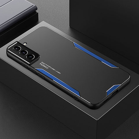 Samsung Galaxy S21 5G用ケース 高級感 手触り良い アルミメタル 製の金属製 兼シリコン カバー M01 サムスン ネイビー