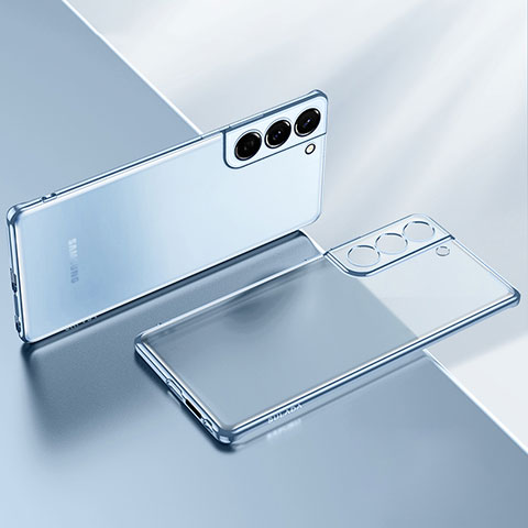 Samsung Galaxy S21 5G用極薄ソフトケース シリコンケース 耐衝撃 全面保護 クリア透明 H03 サムスン ブルー