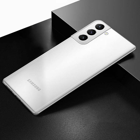 Samsung Galaxy S21 5G用極薄ケース クリア透明 プラスチック 質感もマットW01 サムスン ホワイト