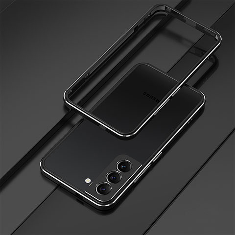 Samsung Galaxy S21 5G用ケース 高級感 手触り良い アルミメタル 製の金属製 バンパー カバー T01 サムスン ブラック