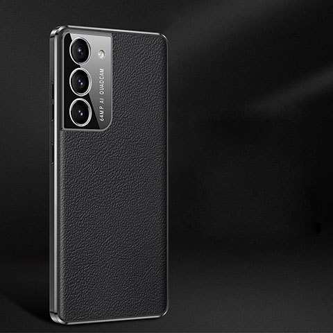 Samsung Galaxy S21 5G用ケース 高級感 手触り良いレザー柄 C10 サムスン ブラック