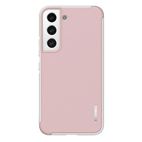 Samsung Galaxy S21 FE 5G用シリコンケース ソフトタッチラバー レザー柄 カバー S05 サムスン ピンク