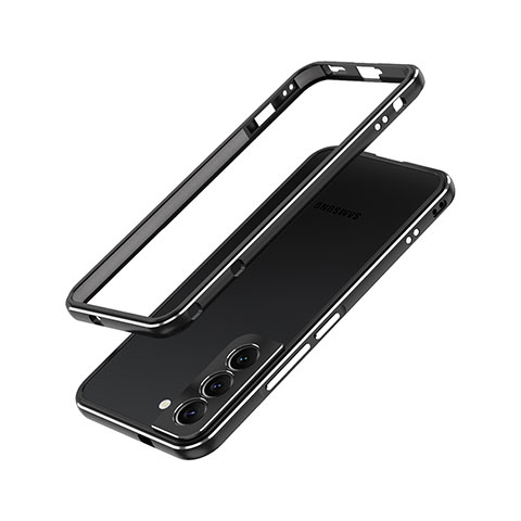 Samsung Galaxy S21 FE 5G用ケース 高級感 手触り良い アルミメタル 製の金属製 バンパー カバー A01 サムスン ブラック