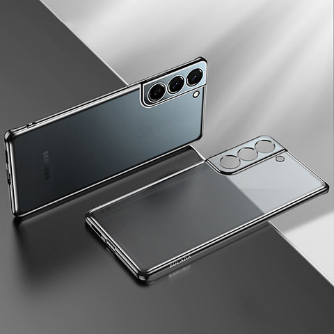 Samsung Galaxy S21 FE 5G用極薄ソフトケース シリコンケース 耐衝撃 全面保護 クリア透明 H03 サムスン ブラック