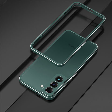Samsung Galaxy S21 FE 5G用ケース 高級感 手触り良い アルミメタル 製の金属製 バンパー カバー サムスン グリーン