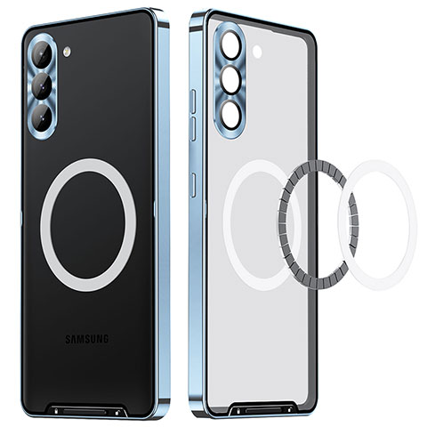 Samsung Galaxy S21 FE 5G用ケース 高級感 手触り良い メタル兼プラスチック バンパー Mag-Safe 磁気 Magnetic LC1 サムスン ネイビー