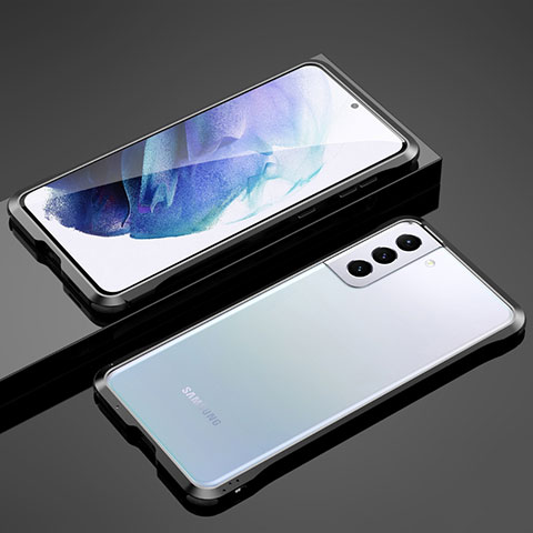 Samsung Galaxy S21 Plus 5G用ケース 高級感 手触り良い アルミメタル 製の金属製 バンパー カバー サムスン ブラック