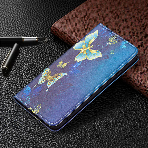 Samsung Galaxy S21 Plus 5G用手帳型 レザーケース スタンド パターン カバー B03F サムスン ミッドナイトネイビー