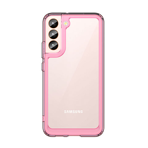 Samsung Galaxy S21 Plus 5G用ハイブリットバンパーケース クリア透明 プラスチック カバー M03 サムスン ローズゴールド