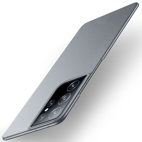 Samsung Galaxy S21 Ultra 5G用ハードケース プラスチック 質感もマット カバー M01 サムスン グレー