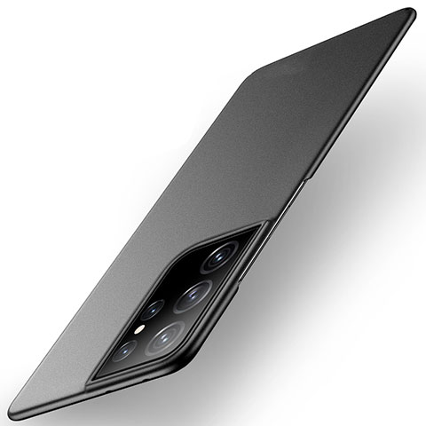 Samsung Galaxy S21 Ultra 5G用ハードケース プラスチック 質感もマット カバー M01 サムスン ブラック