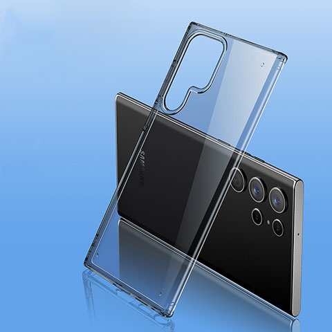 Samsung Galaxy S21 Ultra 5G用極薄ソフトケース シリコンケース 耐衝撃 全面保護 クリア透明 H10 サムスン グレー