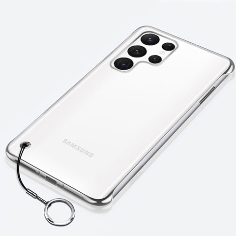 Samsung Galaxy S21 Ultra 5G用ハードカバー クリスタル クリア透明 H02 サムスン シルバー
