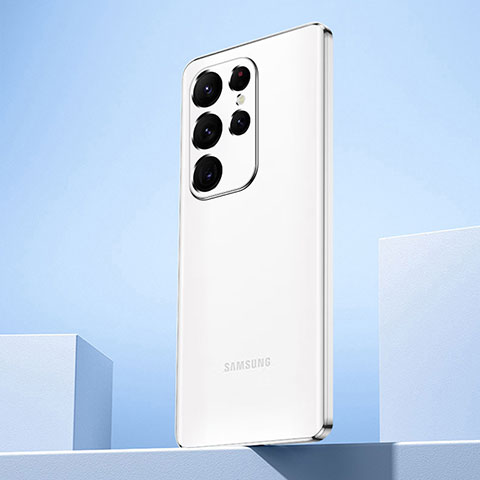 Samsung Galaxy S21 Ultra 5G用極薄ソフトケース シリコンケース 耐衝撃 全面保護 クリア透明 H07 サムスン シルバー