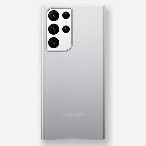 Samsung Galaxy S21 Ultra 5G用極薄ケース クリア透明 プラスチック 質感もマットH02 サムスン ホワイト