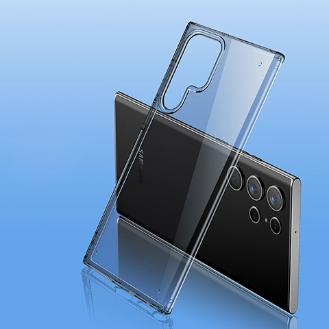Samsung Galaxy S21 Ultra 5G用極薄ソフトケース シリコンケース 耐衝撃 全面保護 クリア透明 H11 サムスン グレー