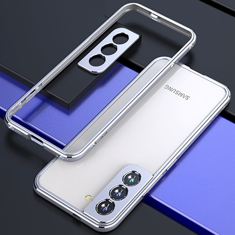 Samsung Galaxy S22 5G用ケース 高級感 手触り良い アルミメタル 製の金属製 バンパー カバー A02 サムスン シルバー