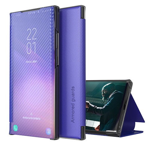 Samsung Galaxy S22 5G用手帳型 レザーケース スタンド カバー ZL1 サムスン パープル