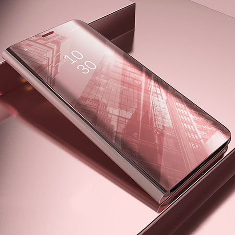 Samsung Galaxy S22 Plus 5G用手帳型 レザーケース スタンド 鏡面 カバー L04 サムスン ローズゴールド
